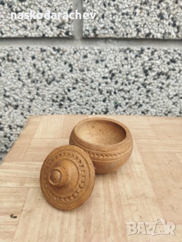 Дървена битова солница , снимка 5 - Антикварни и старинни предмети - 43793698