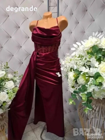 Сатенена дамска рокля в три цвята.Черна Бежава и Циклама, снимка 6 - Рокли - 51153010