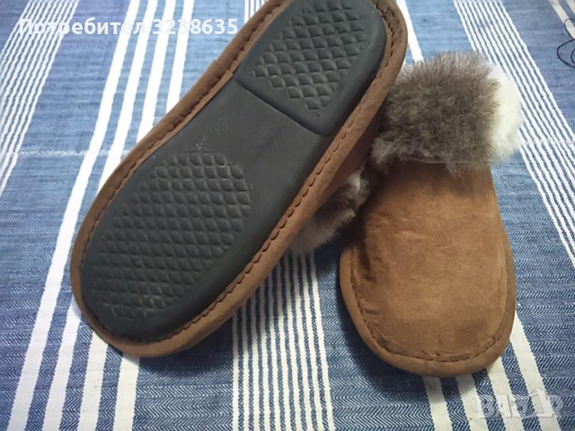 Домашни чехли от естествена агнешка кожа номера , снимка 4 - Пантофи - 37560906