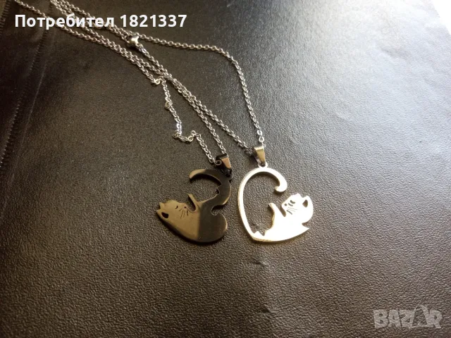 Комплект колиета с котки , снимка 3 - Колиета, медальони, синджири - 47783498