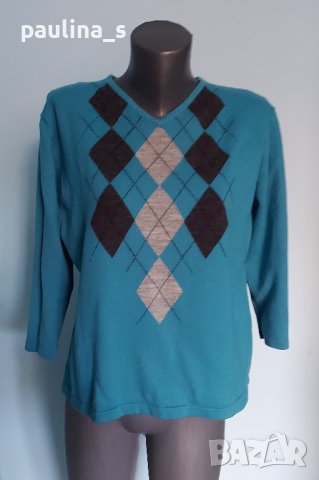 Марков винтидж пуловер тип туника "Mari Malva" / голям размер , снимка 2 - Блузи с дълъг ръкав и пуловери - 43460368