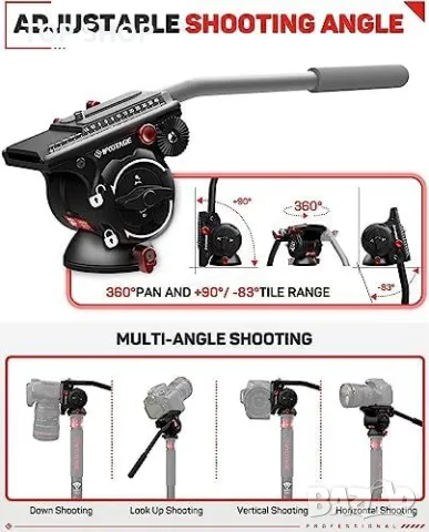 Нов Професионален Видео Статив IFOOTAGE K5 - 360° Панорама, 5kg Товар, снимка 3 - Чанти, стативи, аксесоари - 49217218
