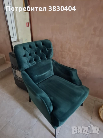 Голям мек удобен фотьойл Честърфийлд
