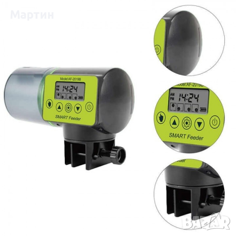 Автоматична хранилка за рибки AF-2019B LCD дисплей аквариум, снимка 2 - Оборудване за аквариуми - 44859681