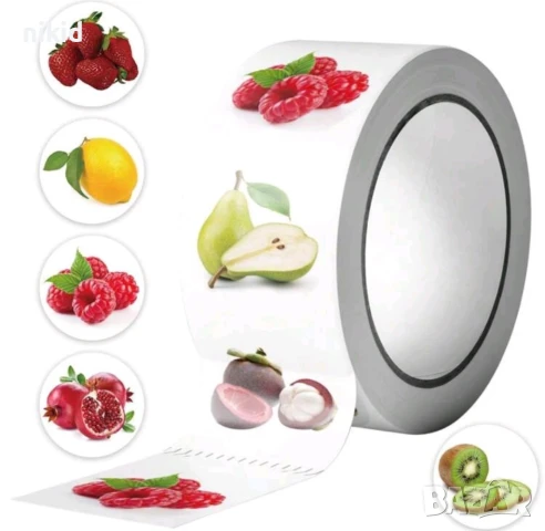 100 бр плод плодове лимон банан ябълка киви самозалепващи лепенки стикери ръчна изработка подарък, снимка 2 - Други - 49788555