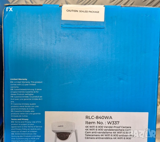 Reolink RLC-840WA WiFi 6 камера 4K, снимка 2 - IP камери - 51070714