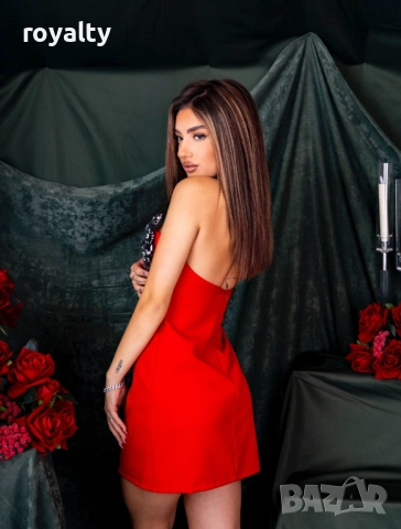 Стилна Червена Дамска Рокля , снимка 6 - Рокли - 52884666