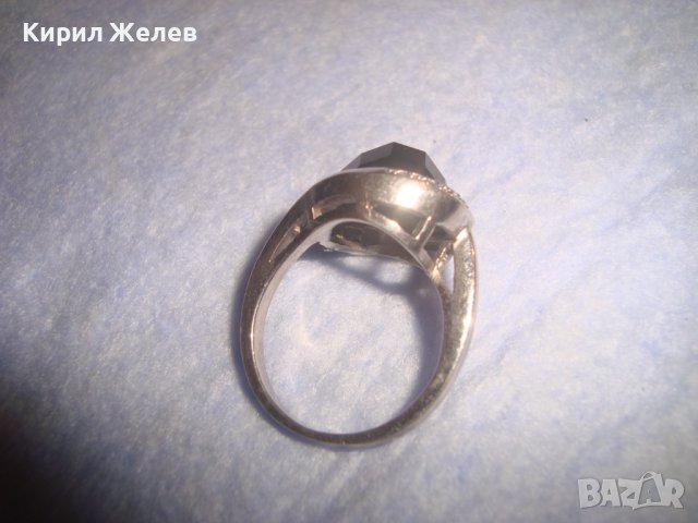 ПРЕКРАСЕН СКЪПОЦЕНЕН СРЕБЪРЕН АРТ ДЕКО ПРЪСТЕН СРЕБРО 925 ГОЛЯМ ЮВЕЛИРНО ФАСЕТИРАН ЧЕРЕН ОНИКС 28736, снимка 7 - Пръстени - 37252446