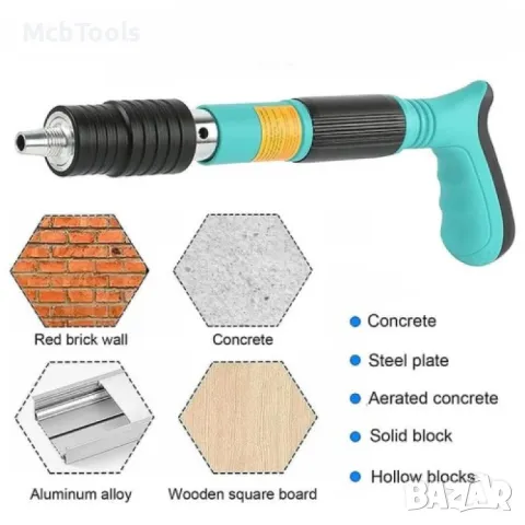 Професионален мини пистолет за пирони с подарък 100бр. пирони IRON512, снимка 4 - Други инструменти - 47125707