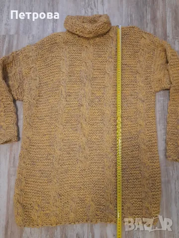 Ръчно плетен дебел пуловер, снимка 12 - Блузи с дълъг ръкав и пуловери - 48695286