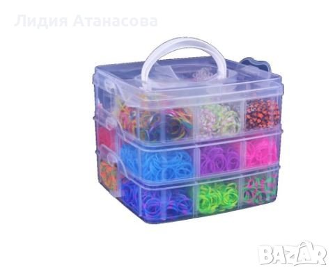 Пластмасов куфар с ластички, 4500 бр в комплекта, снимка 4 - Шноли, диадеми, ленти - 42979173