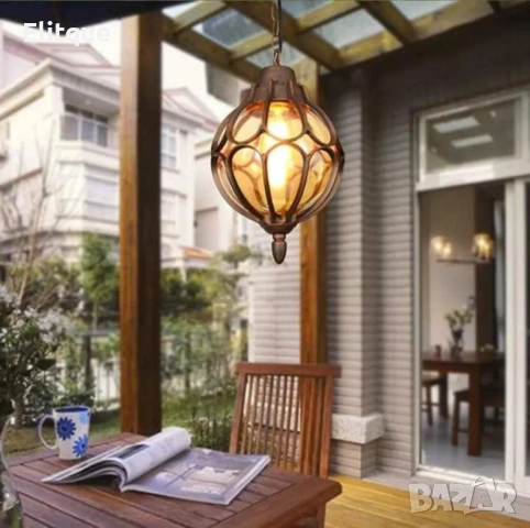 Градински Фенер Егіса  долен, горен носач, висящ с верига Е27, IP 44, снимка 14 - Други - 52853742