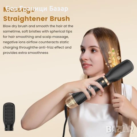 Нов Стайлер за коса 5 в 1 Сешоар, Къдрици, Изправяне, Обем, Блясък, снимка 6 - Сешоари - 50745517