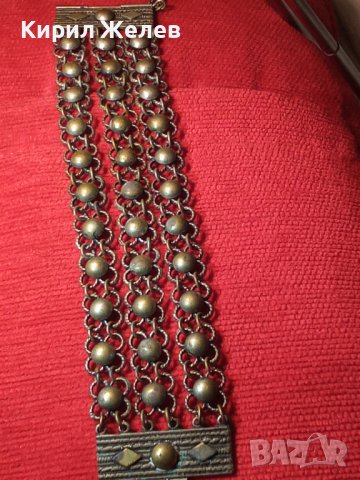 19 ВЕК ПОСРЕБРЕНА БРОНЗОВА ЕТНО ГРИВНА ВЪЗРОЖДЕНСКА ПЛЕТКА МАЙСТОРСКА РАБОТА НАКИТ за НОСИЯ 12373, снимка 3 - Антикварни и старинни предмети - 33216026