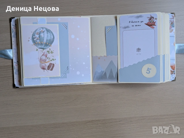 Бебешки ръчно изработен албум за снимки, подарък за бебе, погача, рожден ден, снимка 6 - Други - 53425724