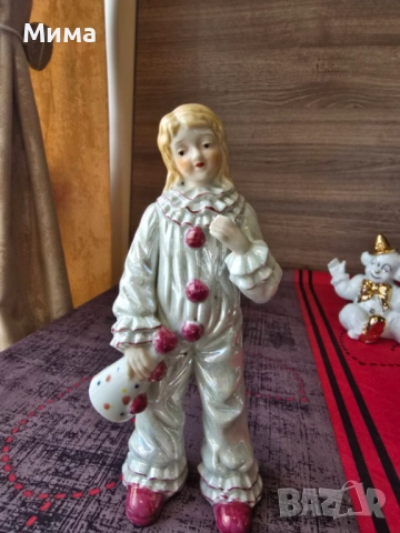 Порцеланова фигура на момиче клоун, снимка 6 - Статуетки - 51879000