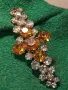 ПРЕКРАСНА СТАРА МЕДНА РЕТРО ШНОЛА с ИСКРЯЩИ КАМЪНИ ЦИТРИН и КРИСТАЛИ 30491, снимка 12