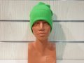 Нова дамска зимна шапка рипс с подгъв в неонов зелен цвят, снимка 8
