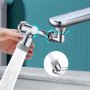 1080° Универсален въртящ се метален кран - Удължител с доен режим на водата, снимка 3