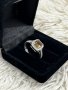 Сребърен пръстен с жълт камък, снимка 2