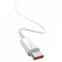 Кабел USB Type C - Type C M/M 2m 100W Baseus CALD000302 Бяла оплетка Cable USB Type-C to Type-C, снимка 3