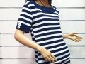 Нова дамска моряшка блуза с къс ръкав, широко райе, снимка 11