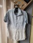 Ленена риза мъжка ,преливащо от бяло в синьо- L размер, снимка 1 - Ризи - 40019454