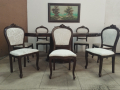 Класическа барокова трапезна маса с 8 стола