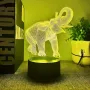 Холограмна 3D LED лампа Слон,RGB Седемцветен Интелигентен Контрол,USB, снимка 4