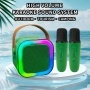 Караоке колона с 2 безжични микрофона Преносима Bluetooth Високоговорител с LED светлина 6 цвята, снимка 7
