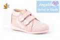 №20-№24, Бебешки боти за момиче ANGELITOS от Естествена кожа, розови със сърца, снимка 3