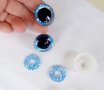 30мм 3D сини очички с блясък за амигуруми, плетени играчки