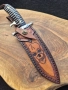 Масивен ловен нож BOWIE DAMASKUS с кания от телешки бланк,LN428, снимка 10