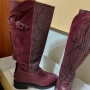 Ботуши от естествена кожа в цвят бордо , снимка 7