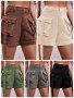 Ежедневни дамски къси дънкови панталони с джоб с еластична талия, 5цвята, снимка 1 - Къси панталони и бермуди - 40672975
