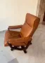 Кресло, естествена кожа, масив. 1970 г. , снимка 6