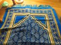 турско молитвено килимче, килимче за молитва за Намаз светлосин фон с красиви флорални мотиви, снимка 2