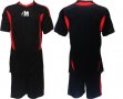 Екип за футбол/ волейбол/ хандбал, фланелка с шорти черно и червено. , снимка 1 - Спортни дрехи, екипи - 37570213