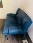 Кожен диван*БЕЗПЛАТЕН ТРАНСПОРТ*Син диван от естествена кожа, снимка 2