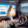 Нов Мини проектор Full HD 4K с WLAN6, BT5.2, 150" екран, Android TV, снимка 7