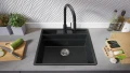 Графит кухненска мивка от гранит Ню Йорк 60 Multispace 580 x 530 мм, снимка 5