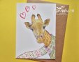 Картичка "Жирафче с шал", снимка 1 - Подаръци за рожден ден - 28849020