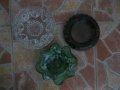 1бр. кристален + 2бр. стъклени пепелника, снимка 2