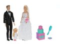 Кукли-манекени на булката и младоженеца с шаферка, снимка 1 - Кукли - 43294506
