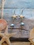 Красиви обеци Морска звезда и порцеланови ръчно рисувани мъниста в стил Ибиза , снимка 2