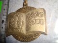 1974г. БРАТЯ ГРИМ КОЛЕКЦИОНЕРСКИ НЕМСКИ БРОНЗО МЕДАЛ с ПОСРЕБРЯВАНЕ и ПОЗЛАТА ЛЕНТА и НОСАЧ 30633, снимка 5
