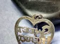 SWEET HEART СРЕБЪРЕН МЕДАЛЬОН СЪРЧИЦЕ СТЕРЛИНГОВО СРЕБРО 925 STER. AM АНГЛИЯс СРЕБЪРНА ВЕРИЖКА 25108, снимка 2