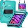iPad mini 6 Heavy Duty Hybrid Tablet Case with Hand Grip & Strap TPU Силиконов Калъф и Протектор, снимка 5