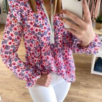 Дамска блуза с дълъг ръкав и флорален принт, снимка 3 - Блузи с дълъг ръкав и пуловери - 40381046