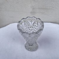 Стъклена кристална ваза. №1203, снимка 2 - Антикварни и старинни предмети - 34813430